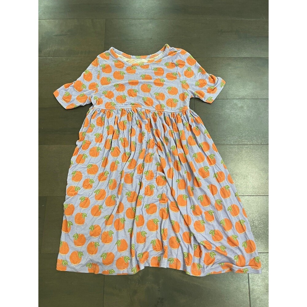 Pink Chicken Girls Bamboo Steph Dress - Lavender Oranges 7Y